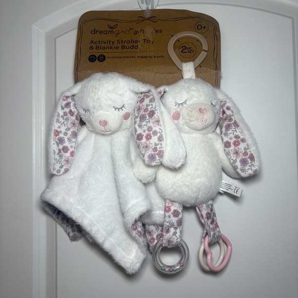 DreamGro Other - Dreamgro Buddy Blankie & Rattle Bunny Lovey Quilted Security Blanket